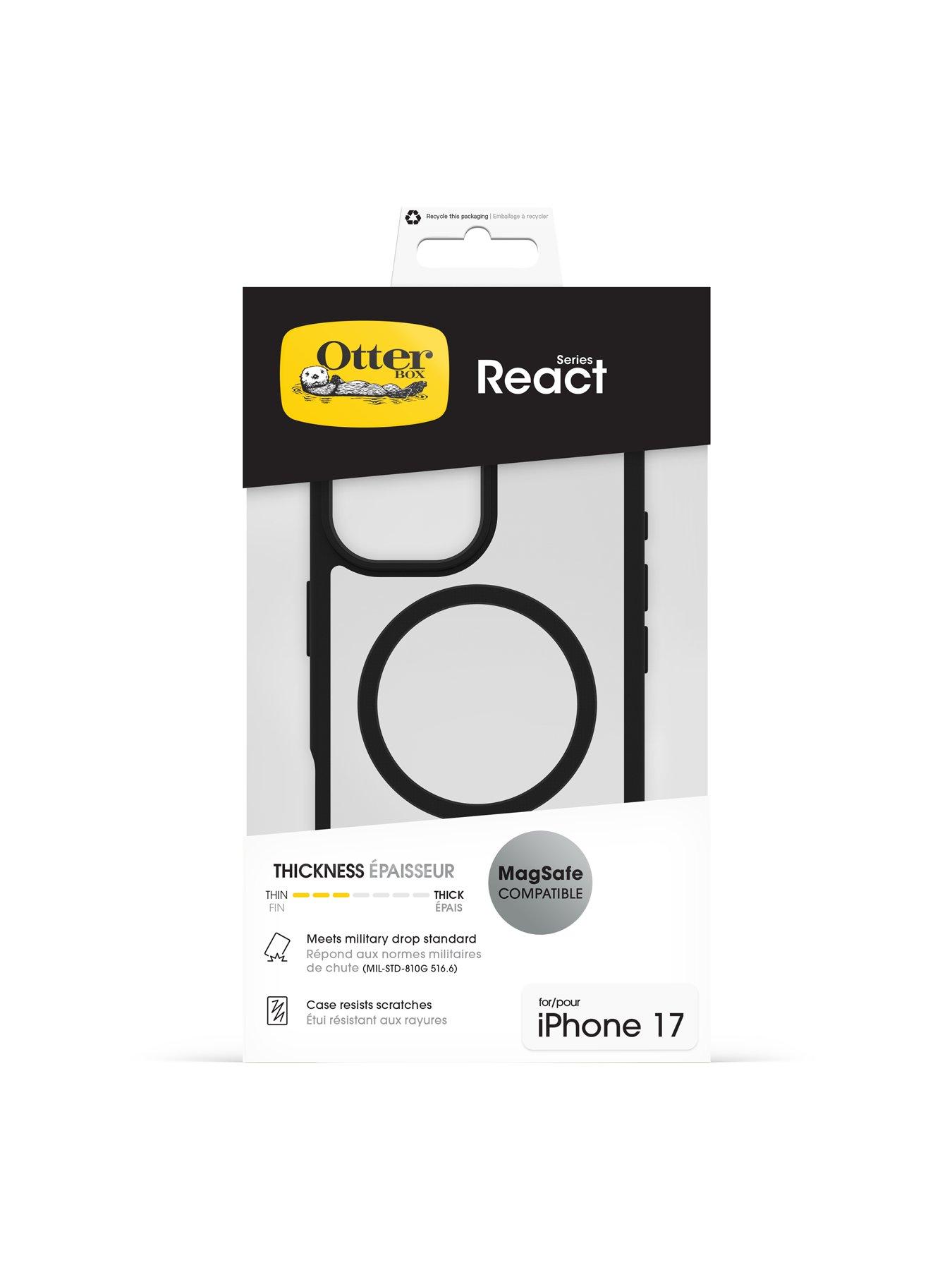 Image 5 of 5 of Otterbox React MagSafe Apple iPhone 17 case Black Crystal - clear/black