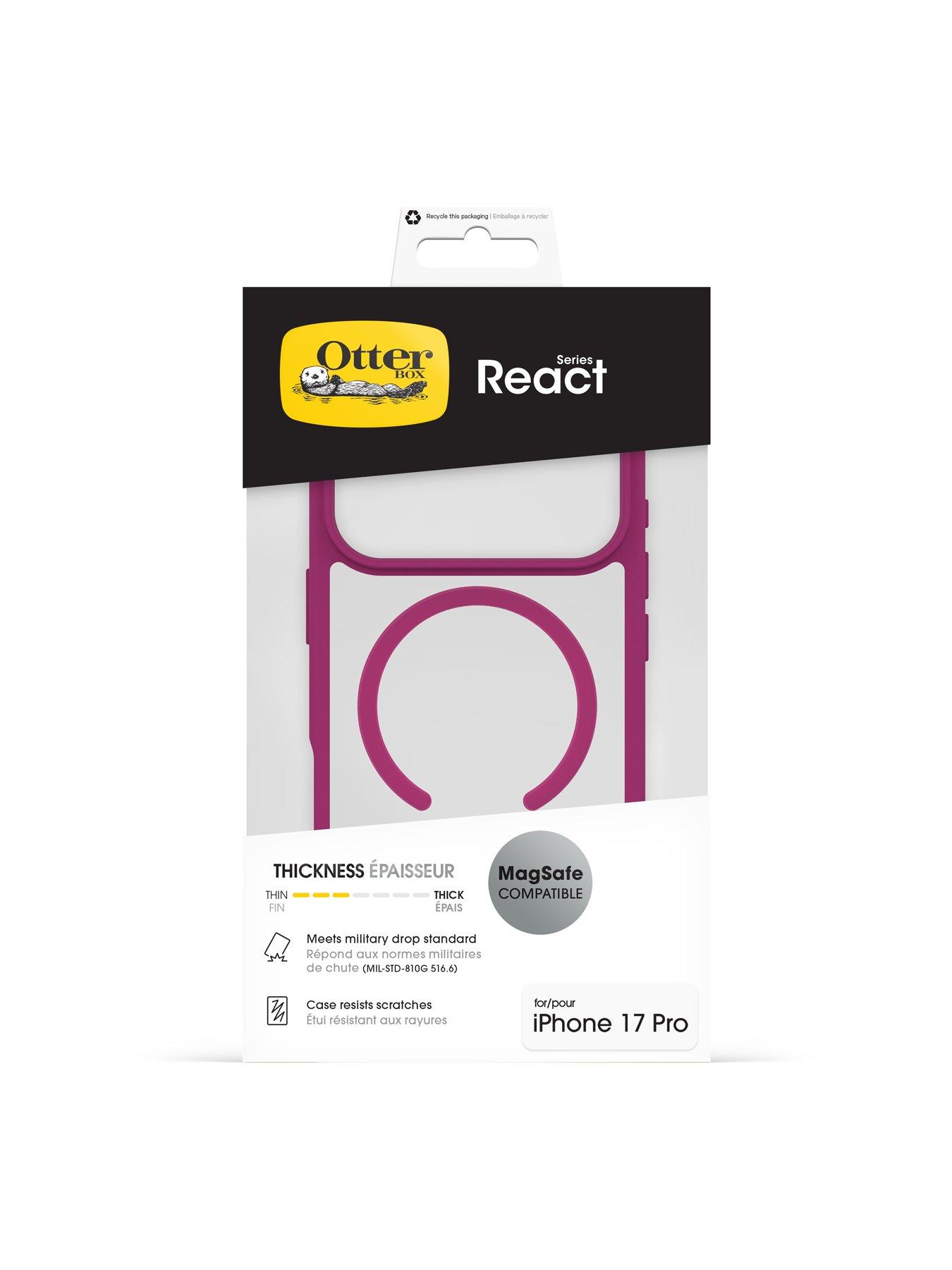 Image 5 of 5 of Otterbox React MagSafe Apple iPhone 17 Pro case Rose Crystal - clear/pink