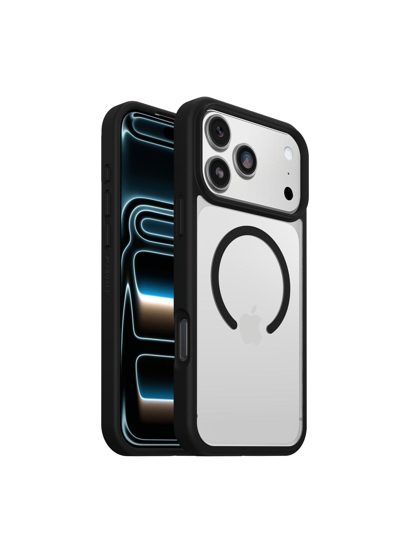 Image 4 of 5 of Otterbox React MagSafe Apple iPhone 17 Pro Max case Black Crystal - clear/black