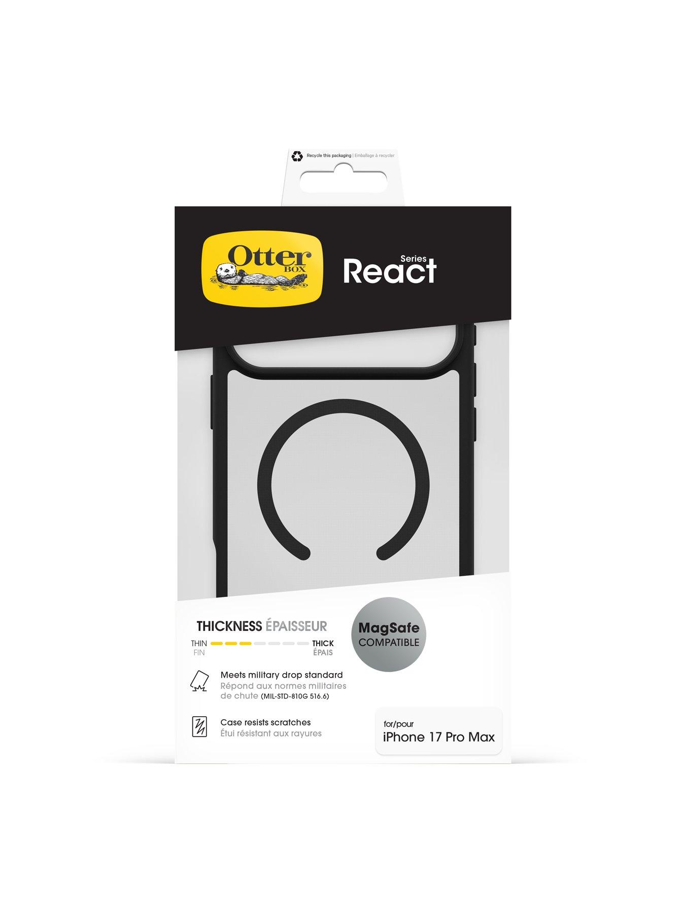 Image 5 of 5 of Otterbox React MagSafe Apple iPhone 17 Pro Max case Black Crystal - clear/black