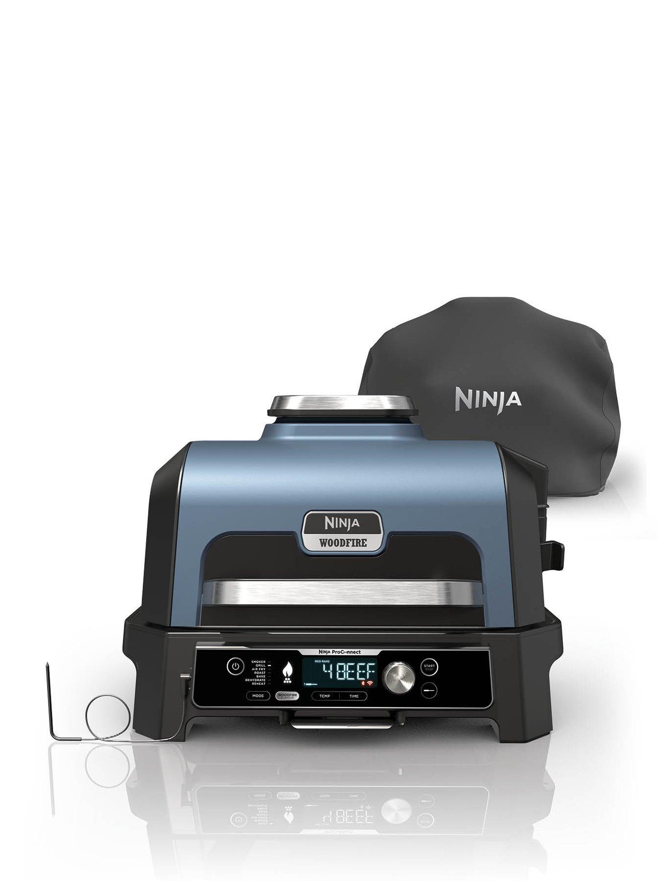 NINJA Woodfire Pro Connect XL Electric BBQ Grill  &  Smoker with Cover OG903UK