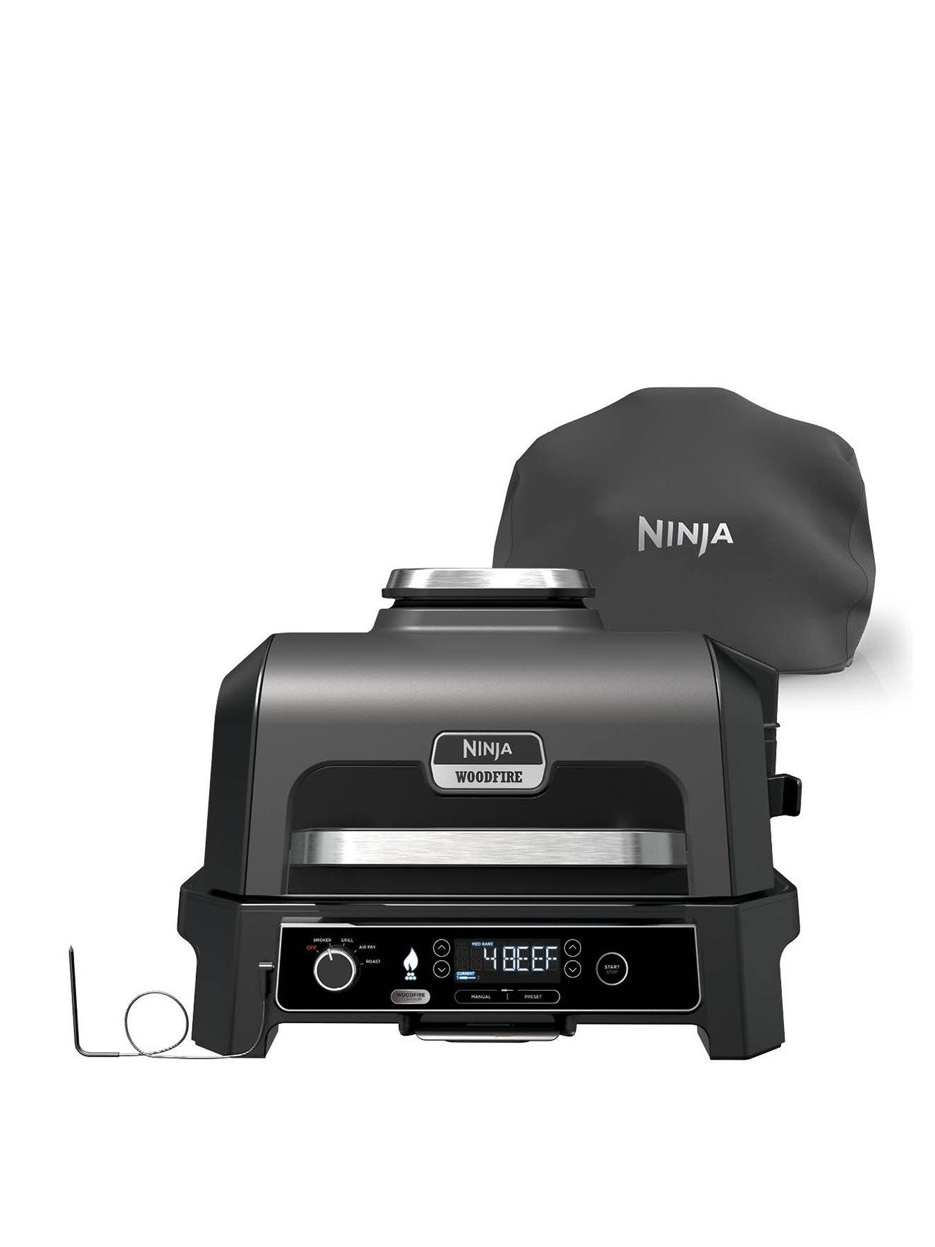NINJA Woodfire Pro XL Electric BBQ Grill  &  Smoker with Smart Cook System with Cover OG853UK