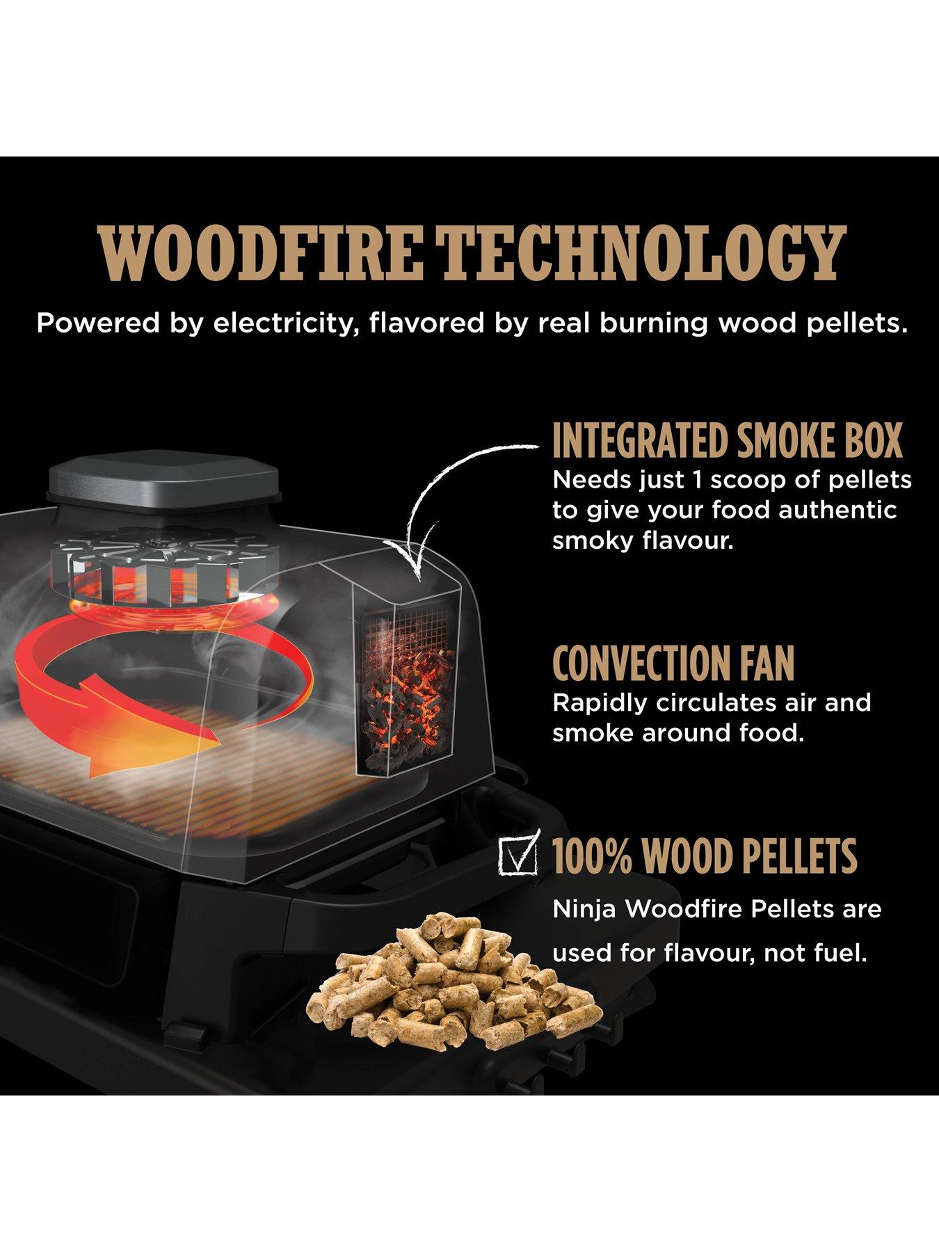 NINJA Woodfire Electric BBQ Grill & Smoker with Cover OG703UK