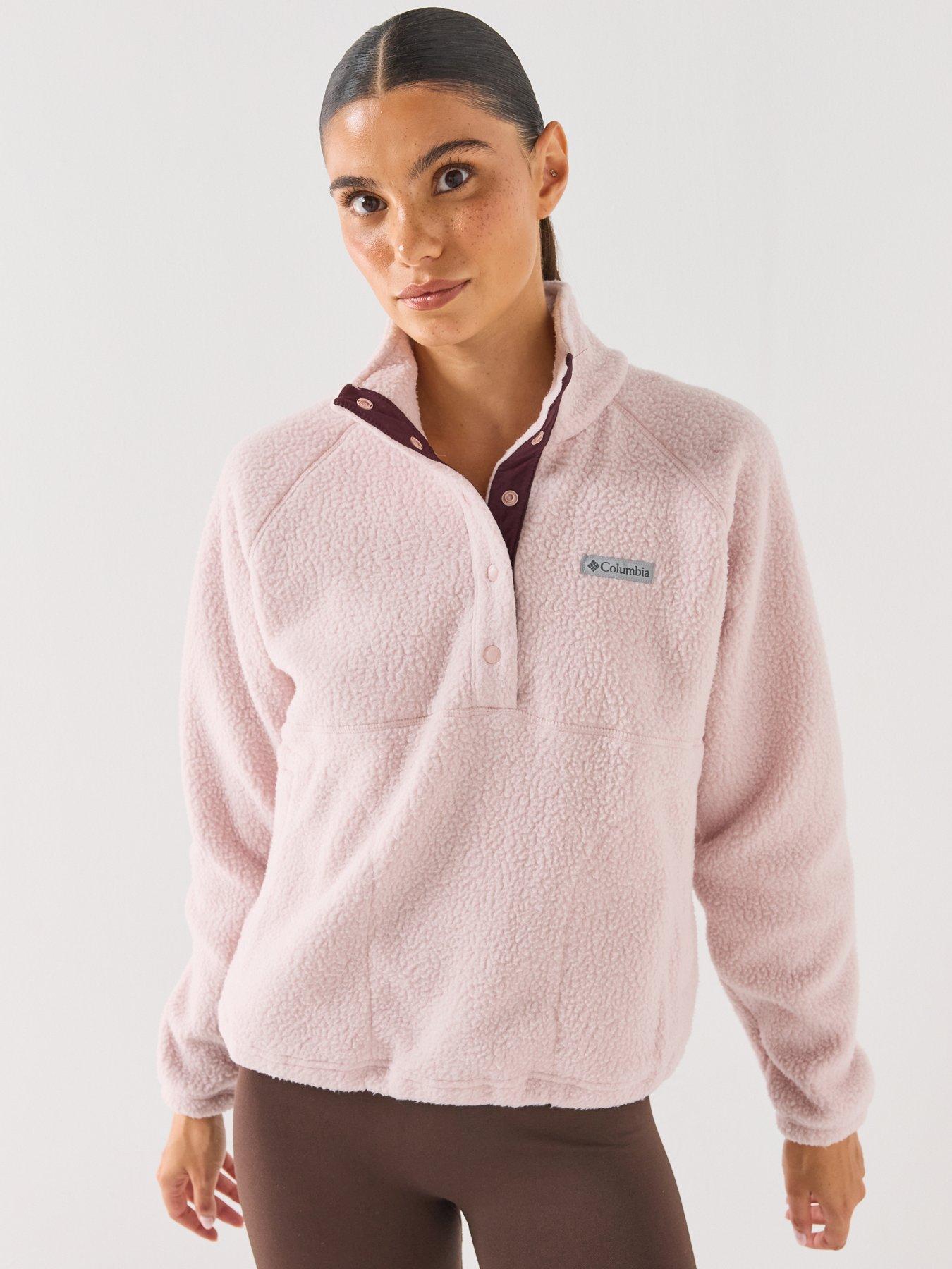 Image 1 of 6 of Columbia Womens Jasper Ridge Half-Snap Pebbled Fleece - Pink
