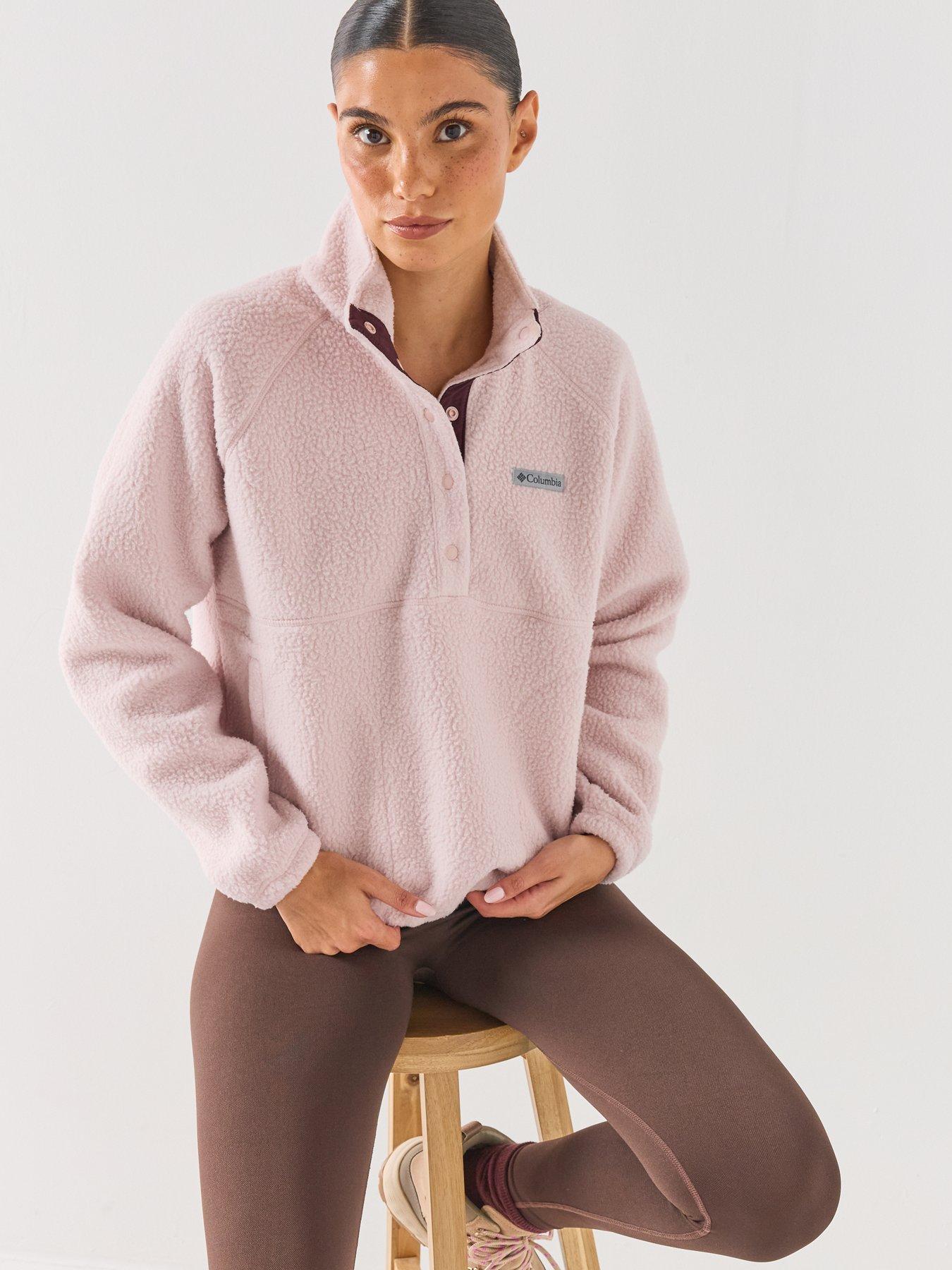 Image 4 of 6 of Columbia Womens Jasper Ridge Half-Snap Pebbled Fleece - Pink