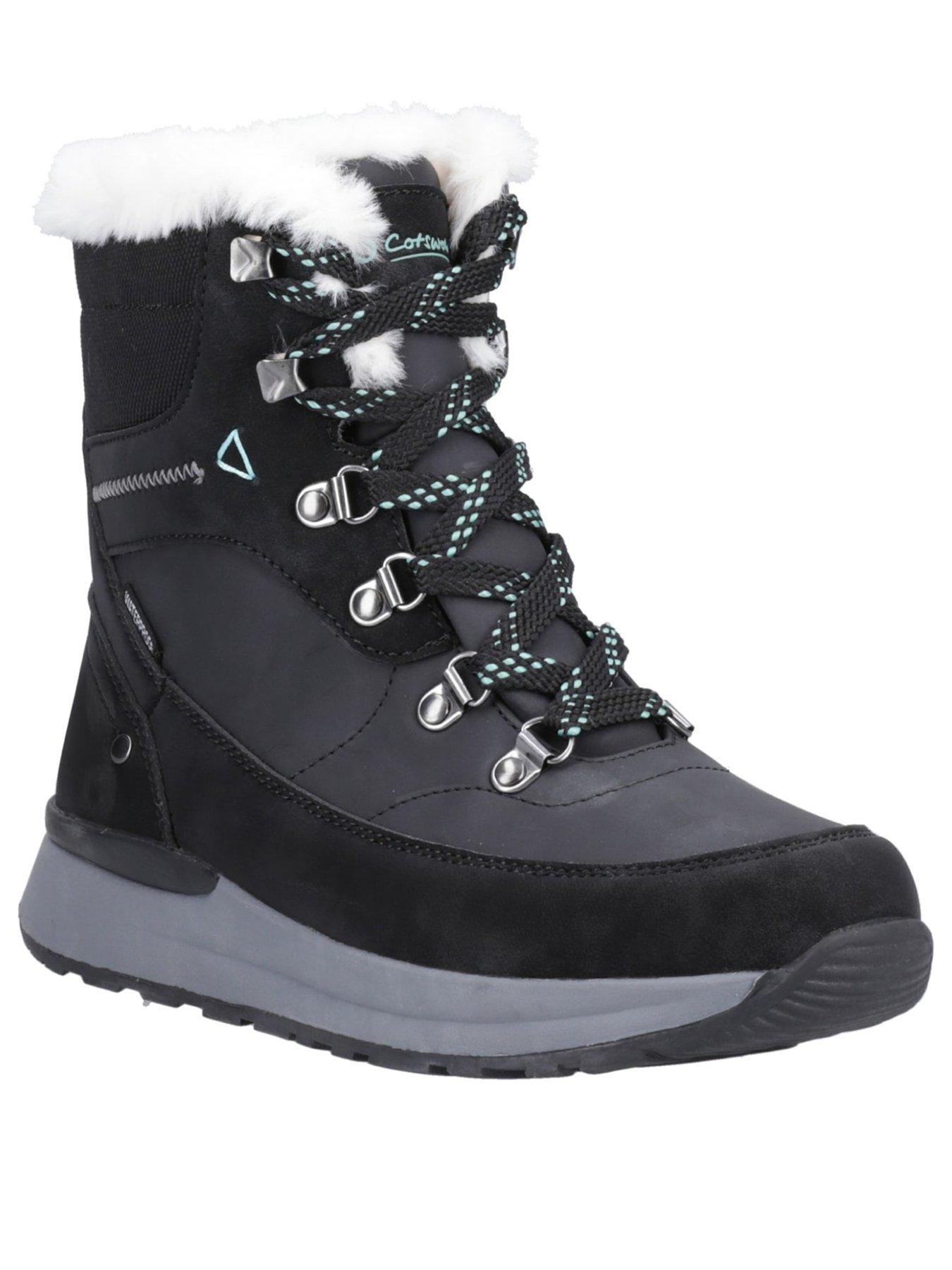 Image 2 of 5 of Cotswold Womens Sheephouse Waterproof Memory Foam Warm Lined Snow Boots - Black