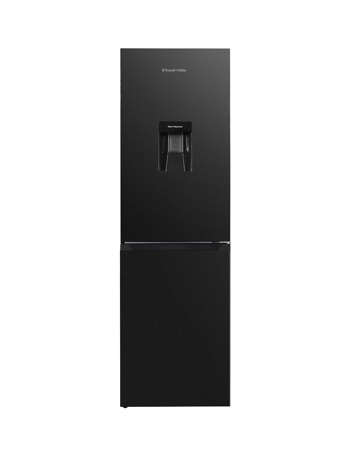 Russell Hobbs RH181TNF552E2DIWD, 245L Total No Frost 50/50 Fridge Freezer with Water Dispenser in Black Steel