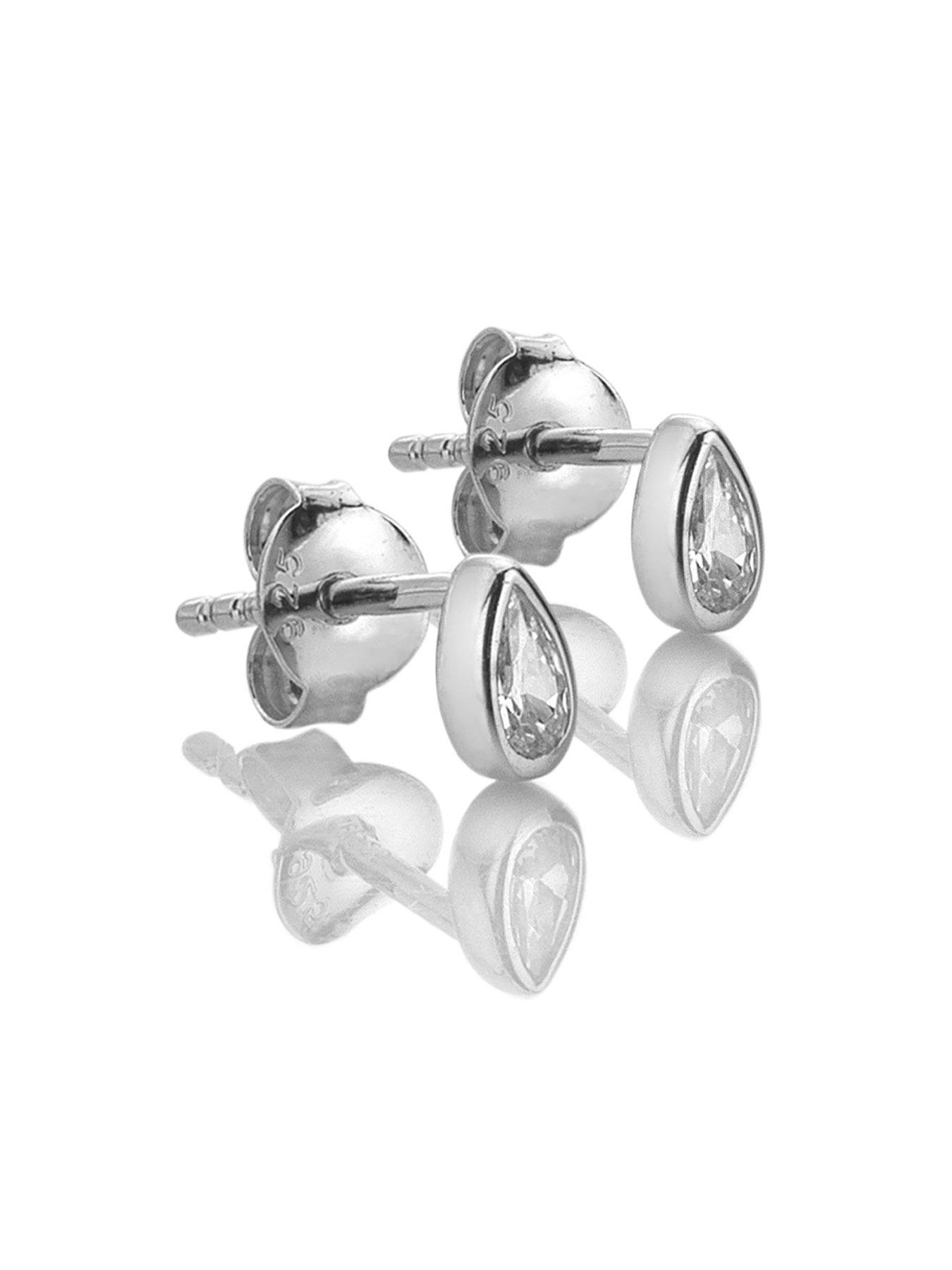 Image 2 of 3 of Silver Whisper SWFY CZ Teardrop Earrings
