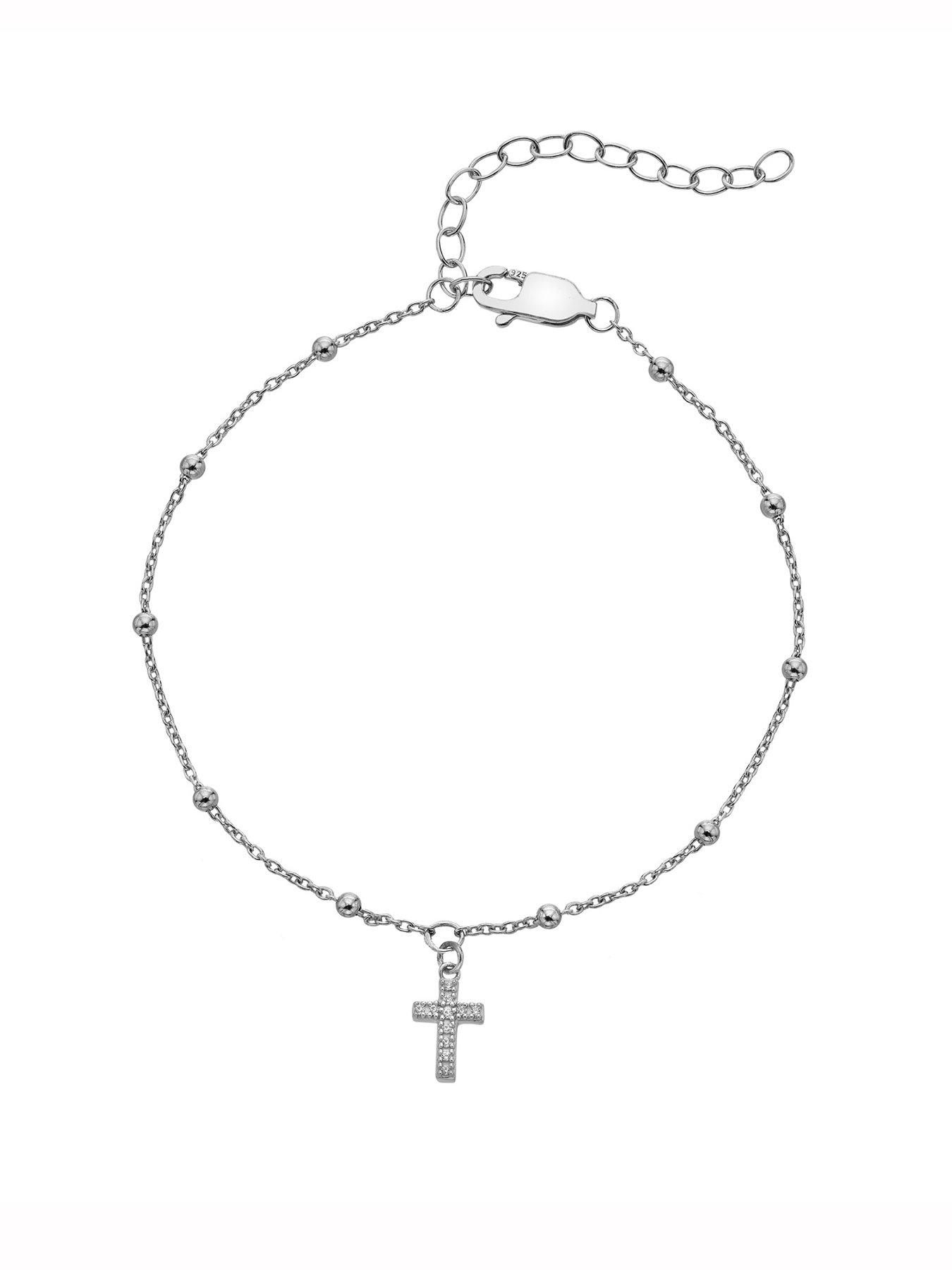 Silver Whisper SWFY Cross Bracelet