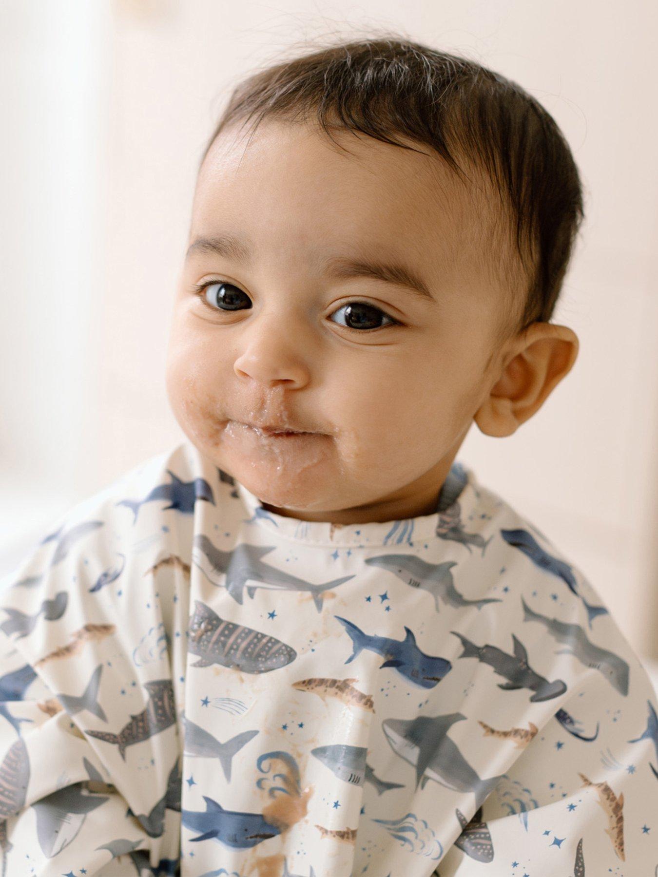 Image 1 of 7 of Lou Lou Lollipop Dinner Time Bundle - Sleeved Bib - Shark
