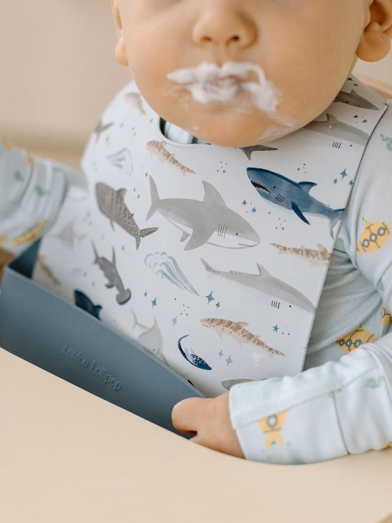 Image 1 of 7 of Lou Lou Lollipop Dinner Time Bundle - Silicone Bib - Shark