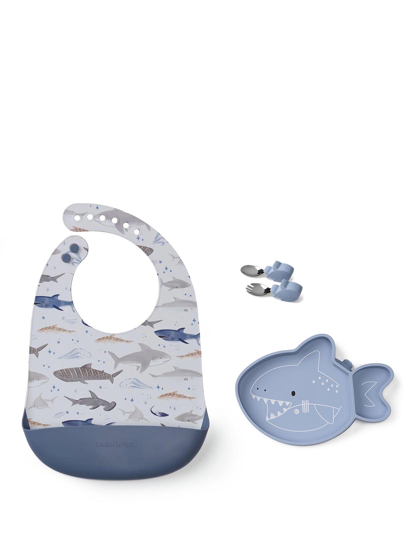 Image 2 of 7 of Lou Lou Lollipop Dinner Time Bundle - Silicone Bib - Shark