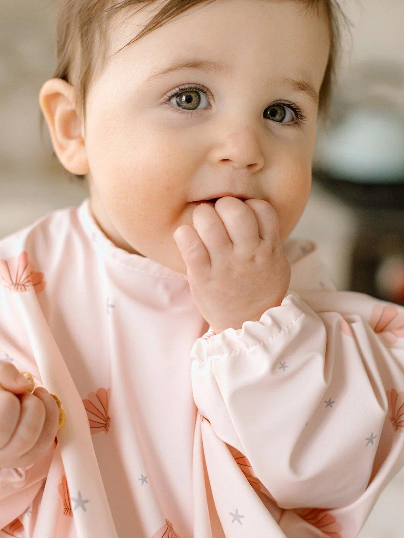Image 1 of 6 of Lou Lou Lollipop Dinner Time Bundle - Sleeved Bib - Pink