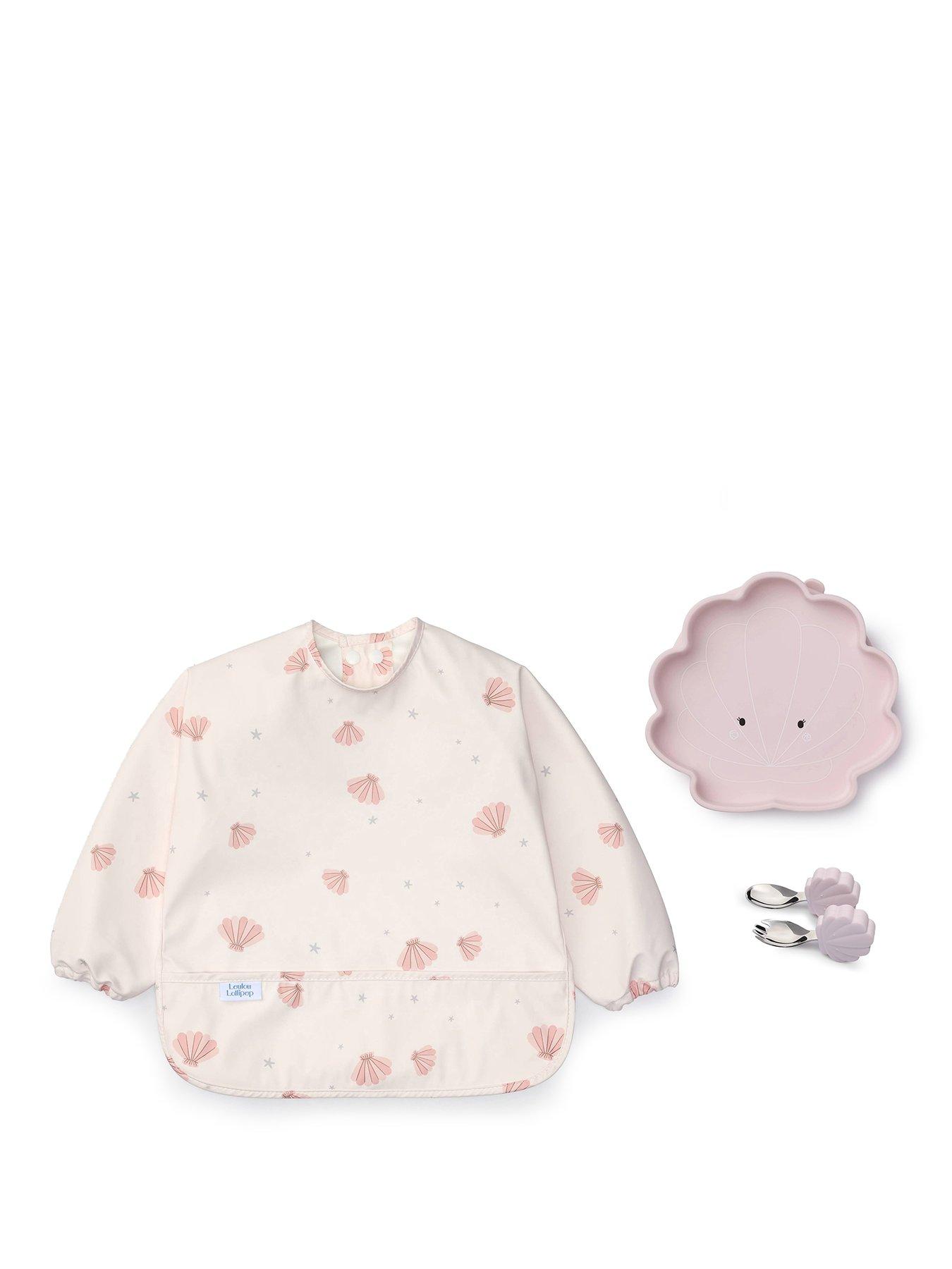 Image 2 of 6 of Lou Lou Lollipop Dinner Time Bundle - Sleeved Bib - Pink