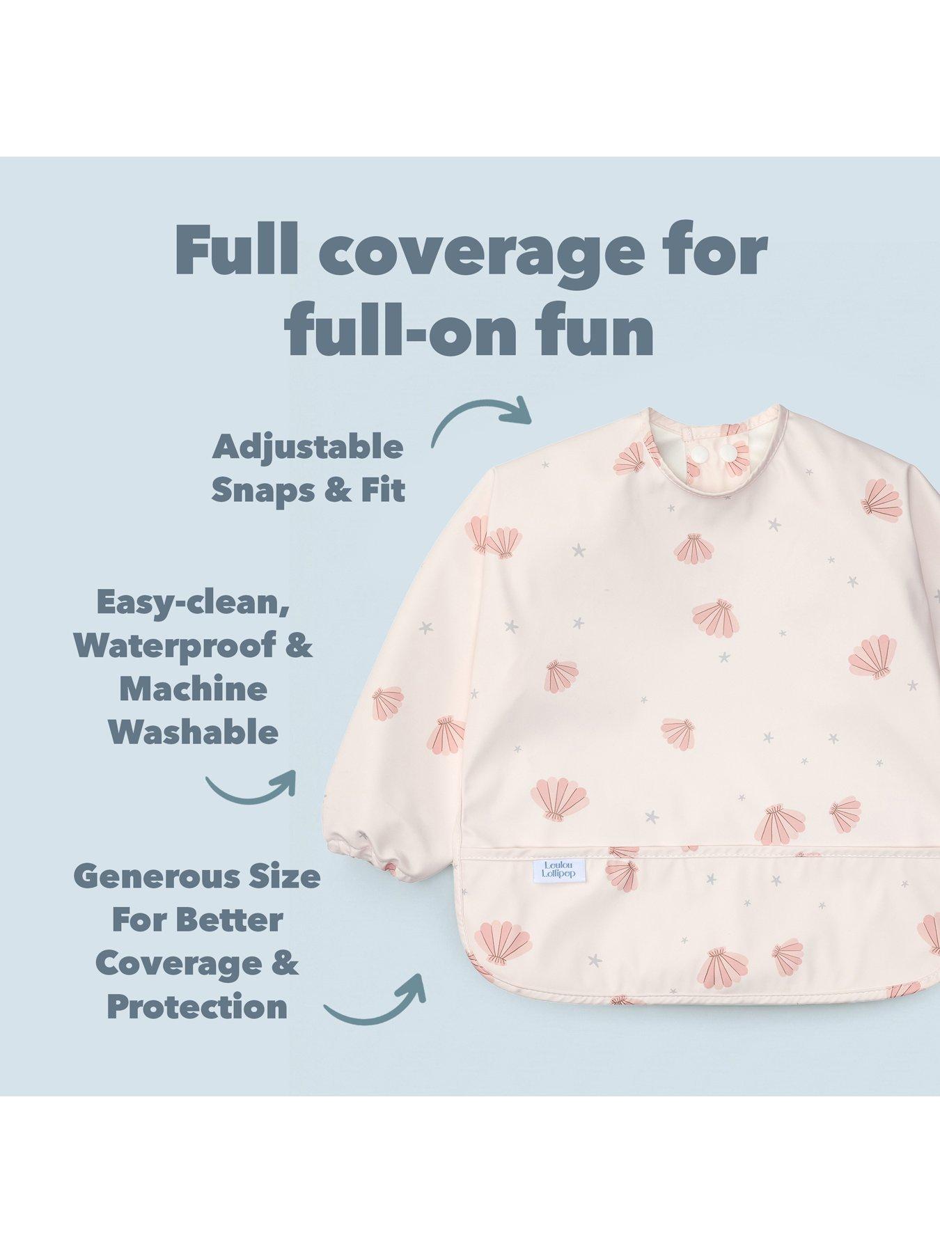 Image 3 of 6 of Lou Lou Lollipop Dinner Time Bundle - Sleeved Bib - Pink