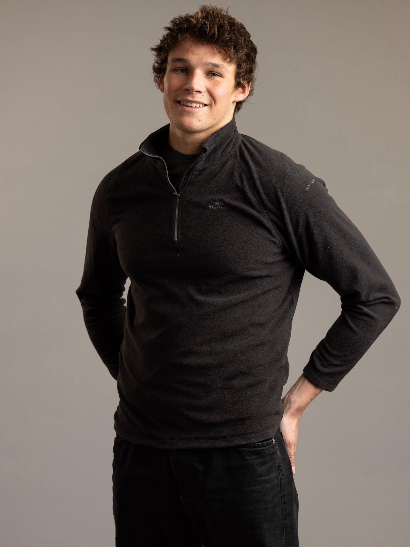 Image 1 of 2 of Trespass Mens Blackford Microfleece Anti-Pilling Quarter Zip Fleece - Black