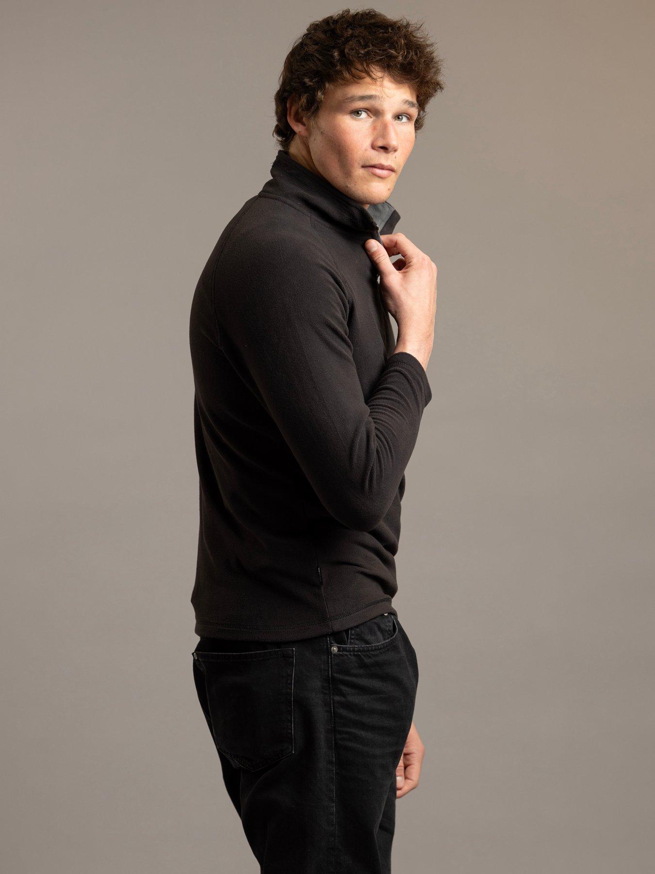 Image 2 of 2 of Trespass Mens Blackford Microfleece Anti-Pilling Quarter Zip Fleece - Black