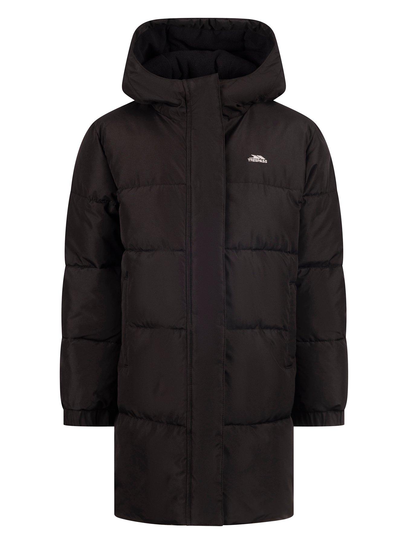 Image 1 of 3 of Trespass Boys Waterproof Windproof Longer Length Jacket - Black