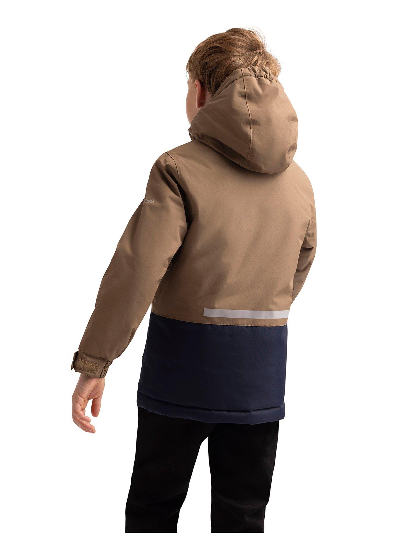 Image 2 of 3 of Trespass Boys Waterproof Padded Detachable Hood Jacket - Brown