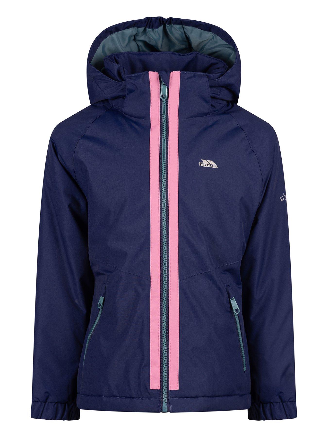 Image 1 of 2 of Trespass Girls Rossa Waterproof Windproof Padded Jacket - Navy