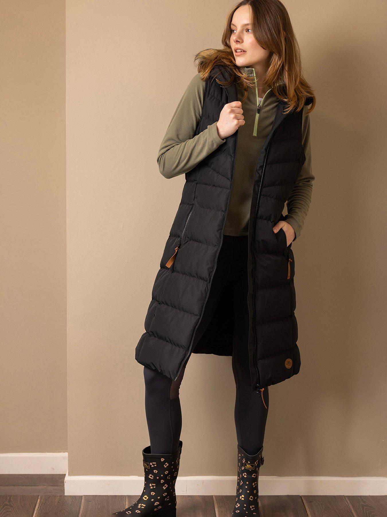 Image 1 of 2 of Trespass Womens Longer Line Insulated Hooded Gilet - Black