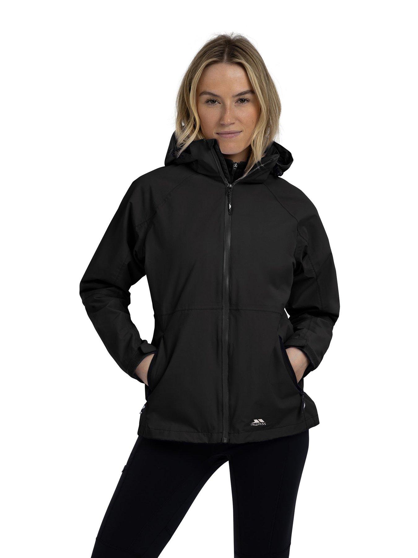 Image 1 of 2 of Trespass Womens Packaway Hood Storm Flap Waterproof Jacket - Black