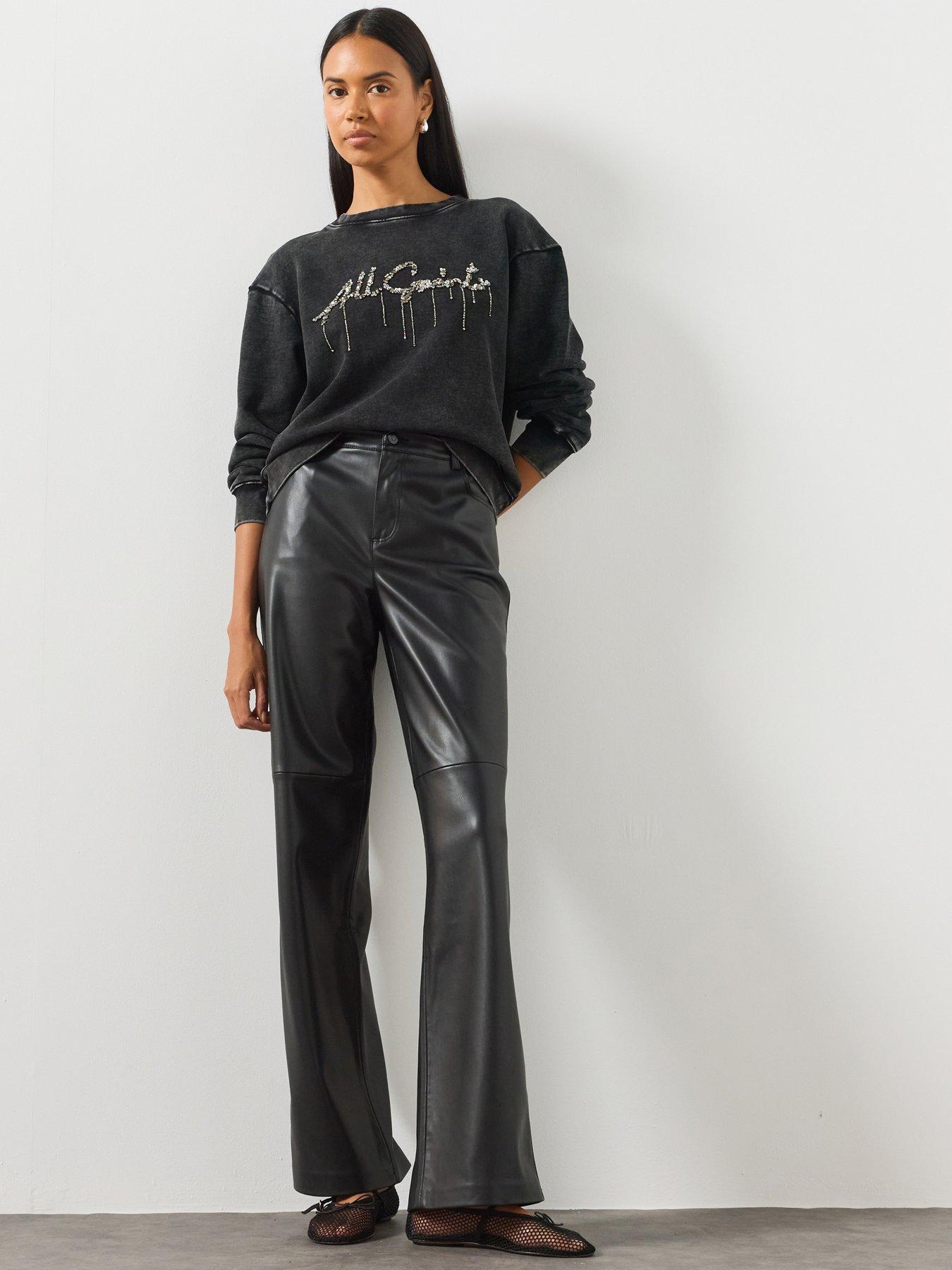 Image 1 of 5 of AllSaints Women's Chains Graphic Sweatshirt - Black