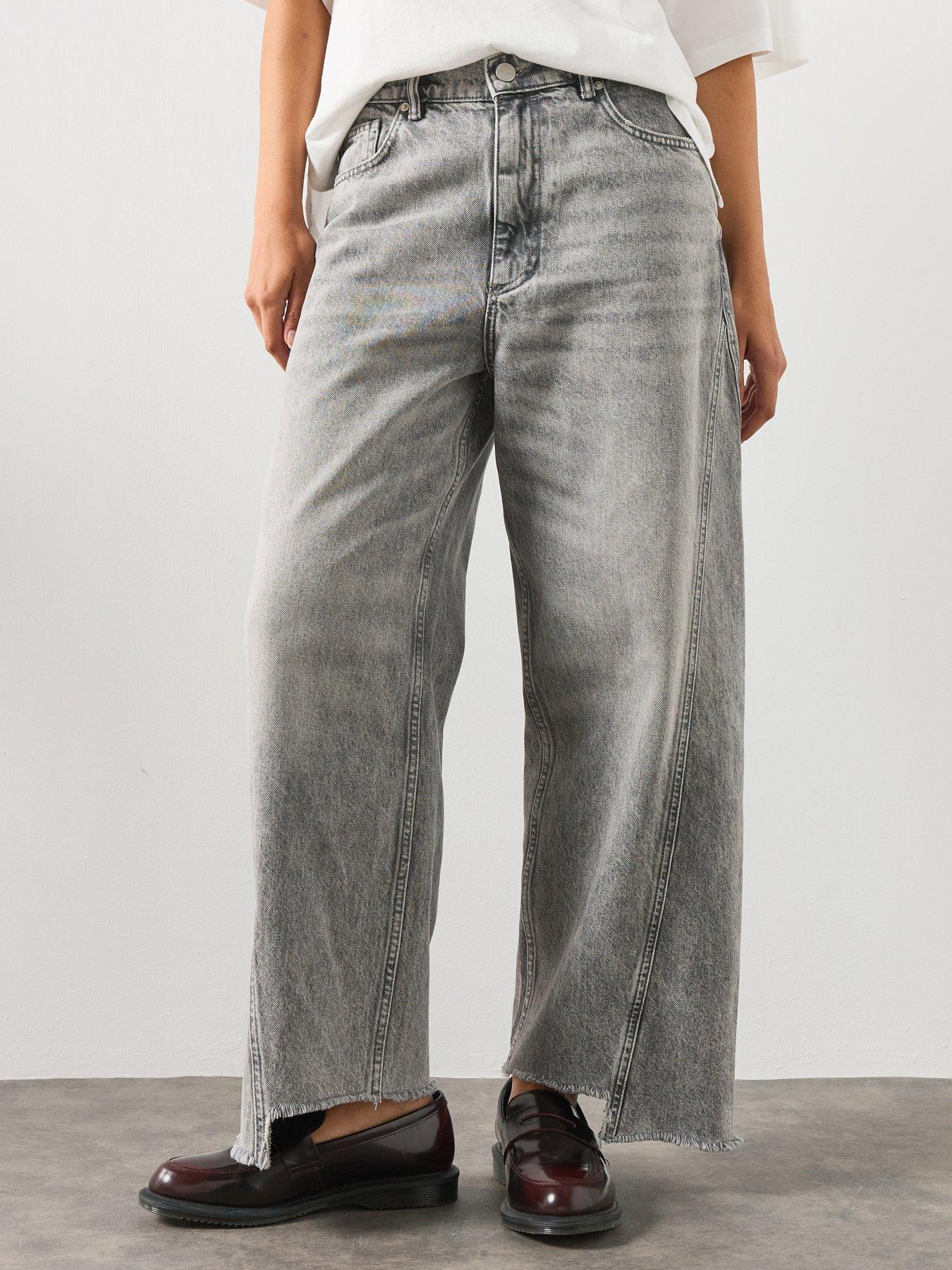 AllSaints Fox Loose Fit Denim Jeans - Grey