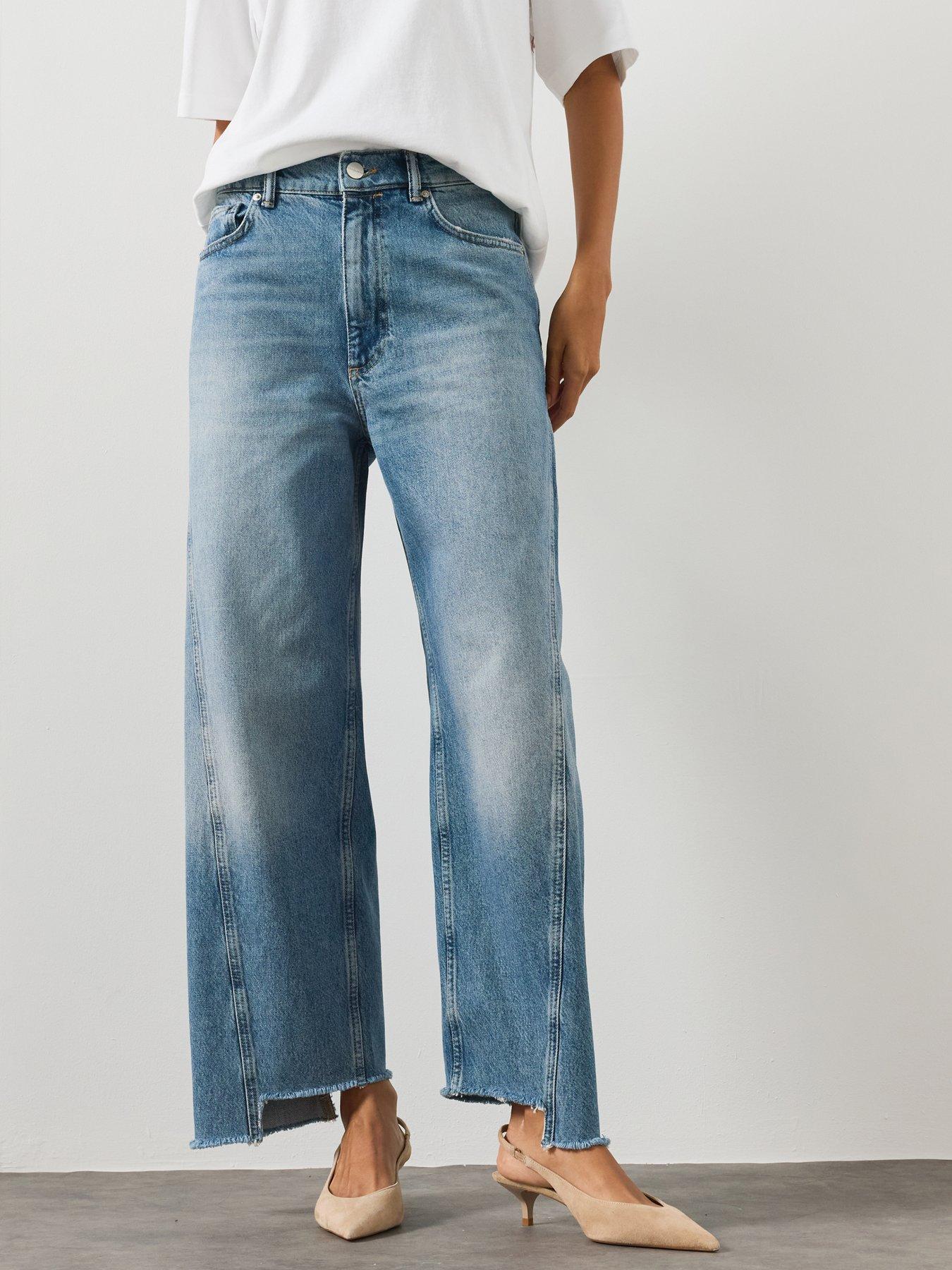 Image 1 of 5 of AllSaints Fox Loose Fit Denim Jeans - Blue