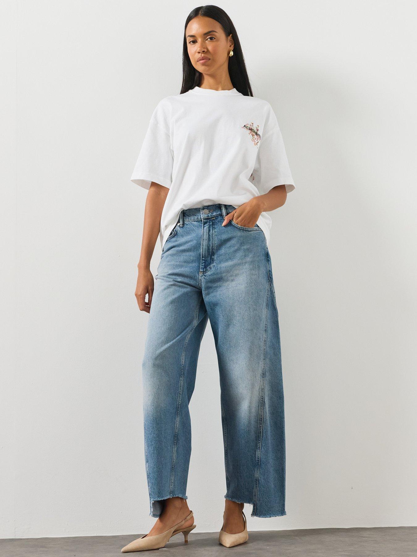 Image 3 of 5 of AllSaints Fox Loose Fit Denim Jeans - Blue