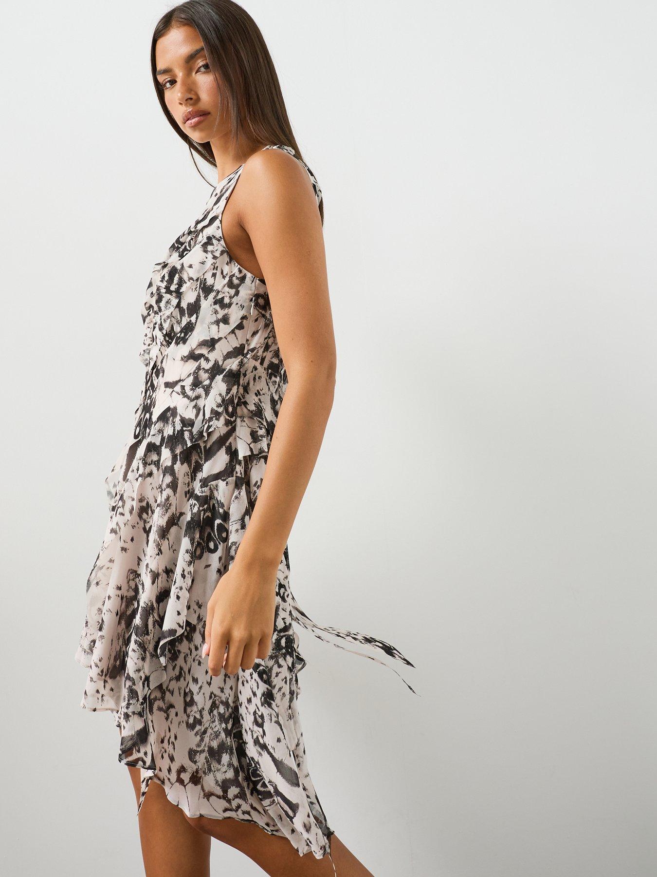 Image 4 of 6 of AllSaints Angie Asymmetric Mini Dress - White