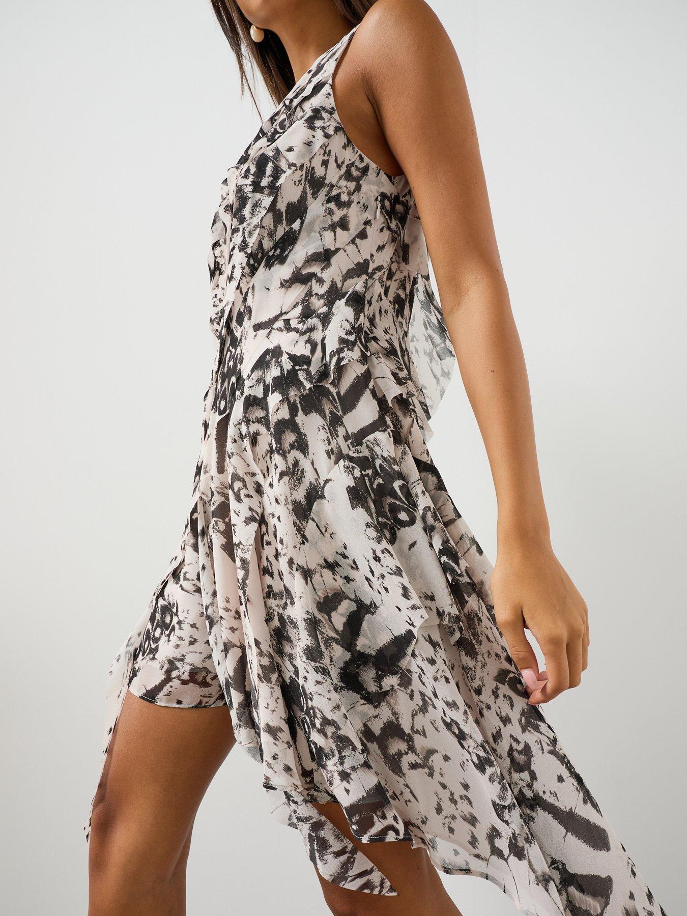 Image 5 of 6 of AllSaints Angie Asymmetric Mini Dress - White