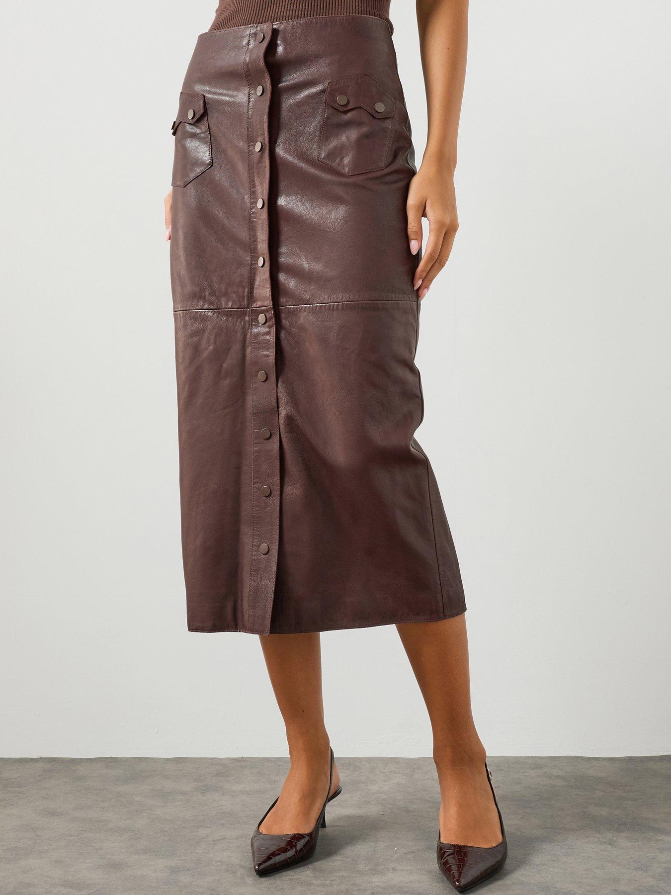 AllSaints Rock Midi Skirt - Brown