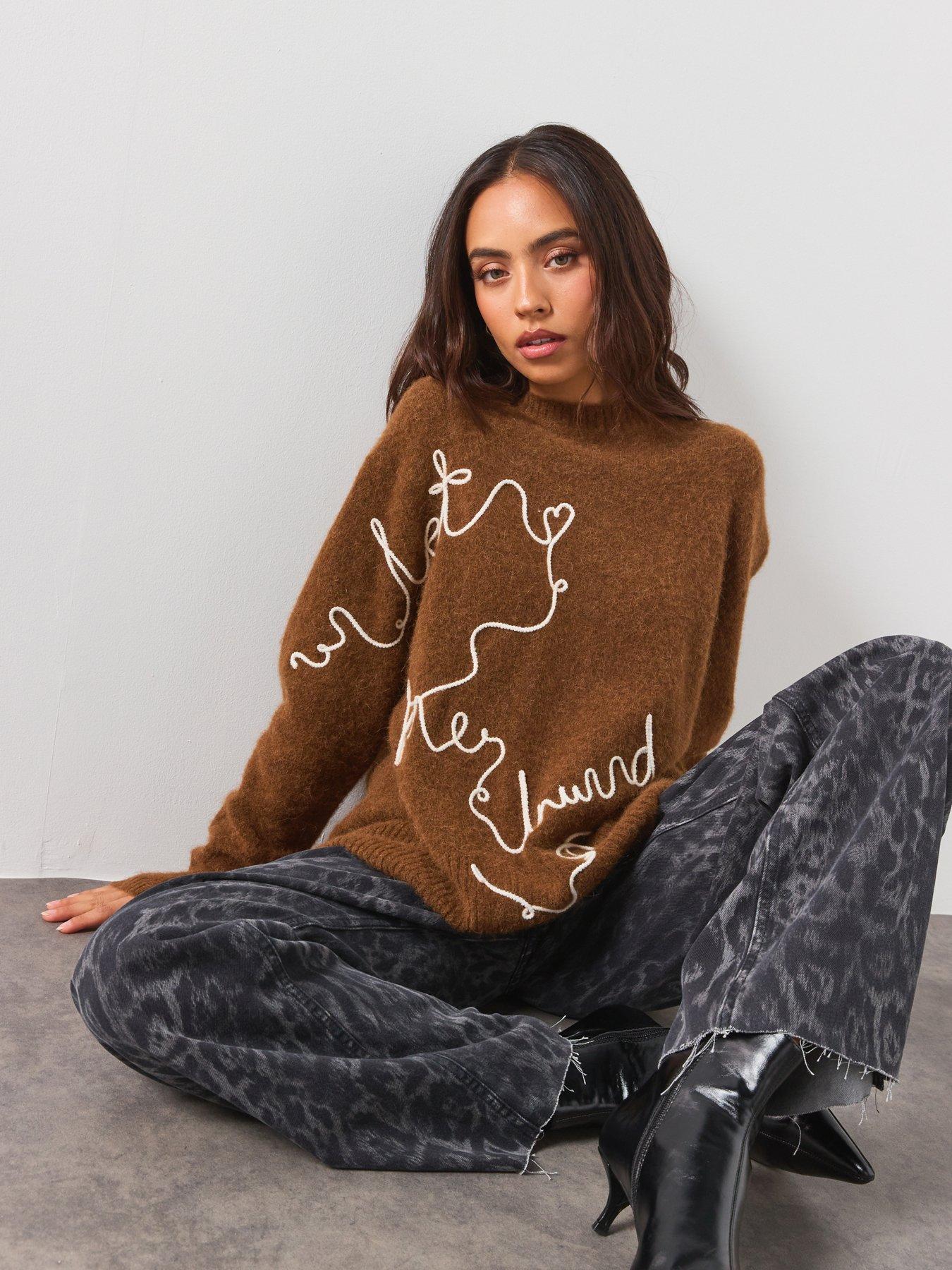 AllSaints Unwind Relaxed Alpaca Blend Sweater - Brown