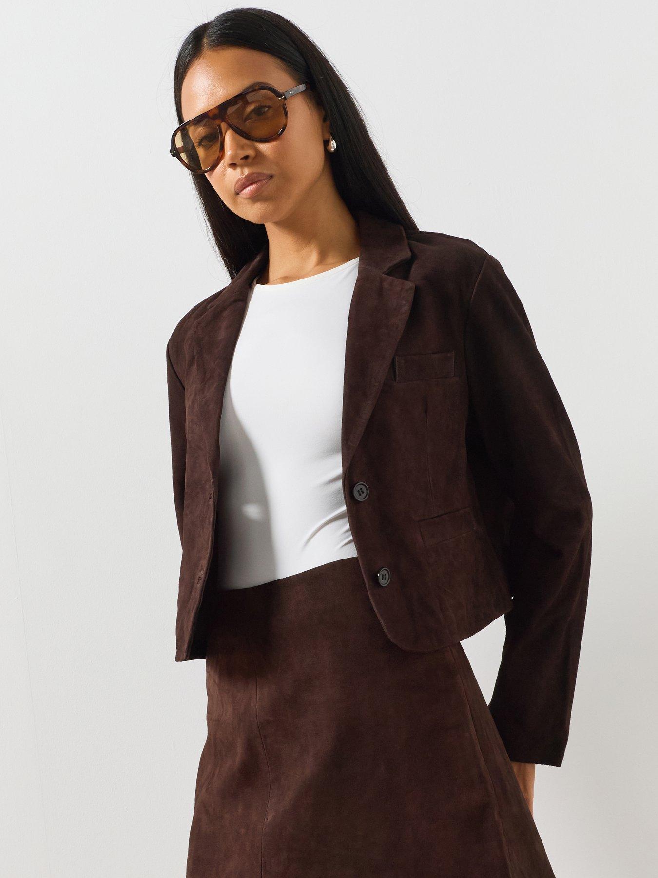 AllSaints Apton Suede Blazer - Brown