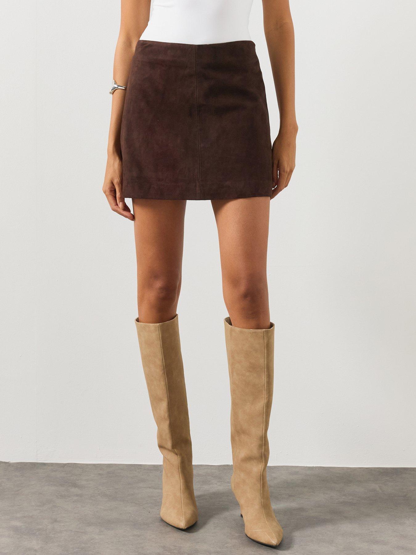 AllSaints Women's Renai Suede Mini Skirt - Brown
