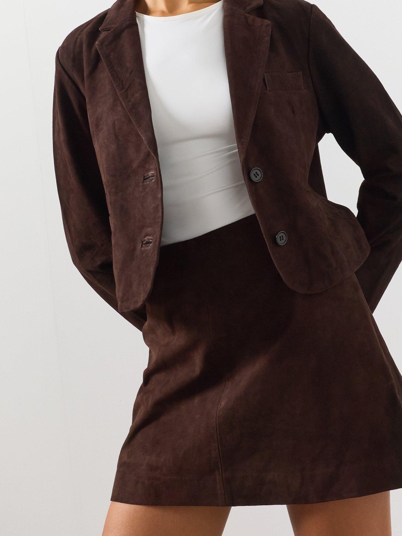 Image 4 of 4 of AllSaints Women's Renai Suede Mini Skirt - Brown