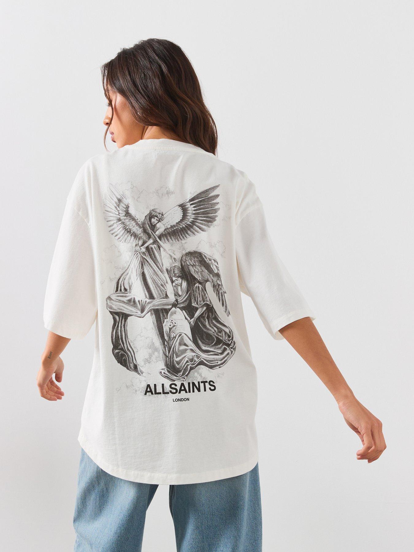 AllSaints Seraph Amelie Oversized Graphic T-Shirt - White