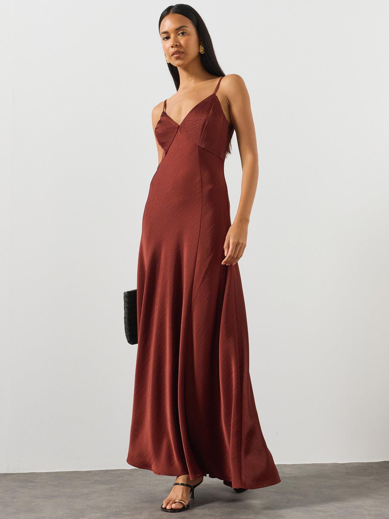 AllSaints Irina Maxi Slip Dress - Brown
