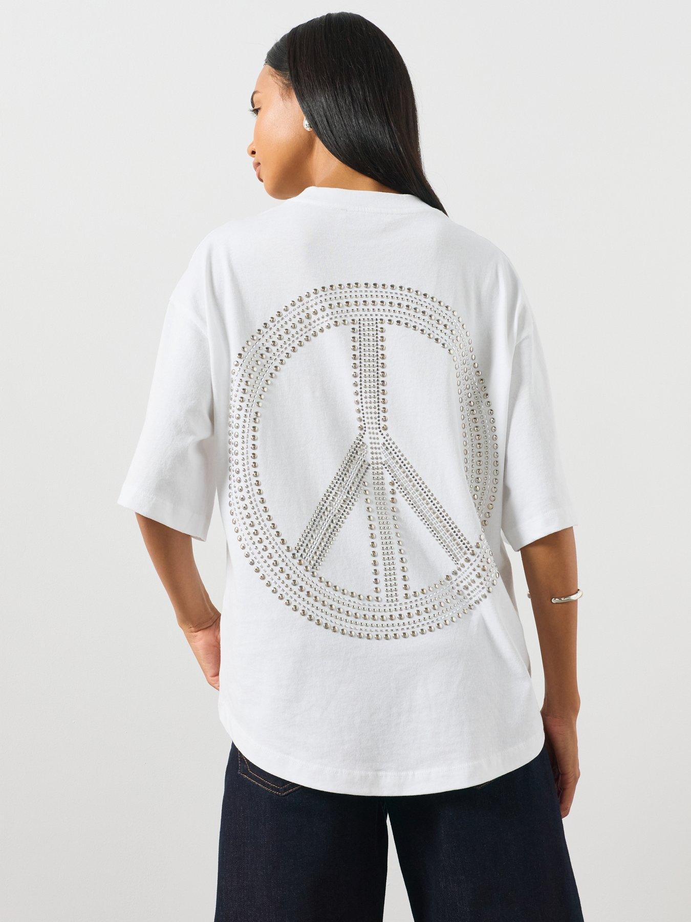 Image 5 of 5 of AllSaints Peace Amelie T-Shirt - White