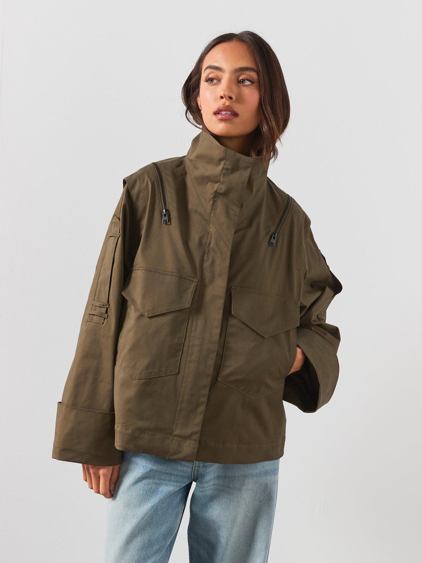 AllSaints Leighton Cotton Utility Jacket - Green