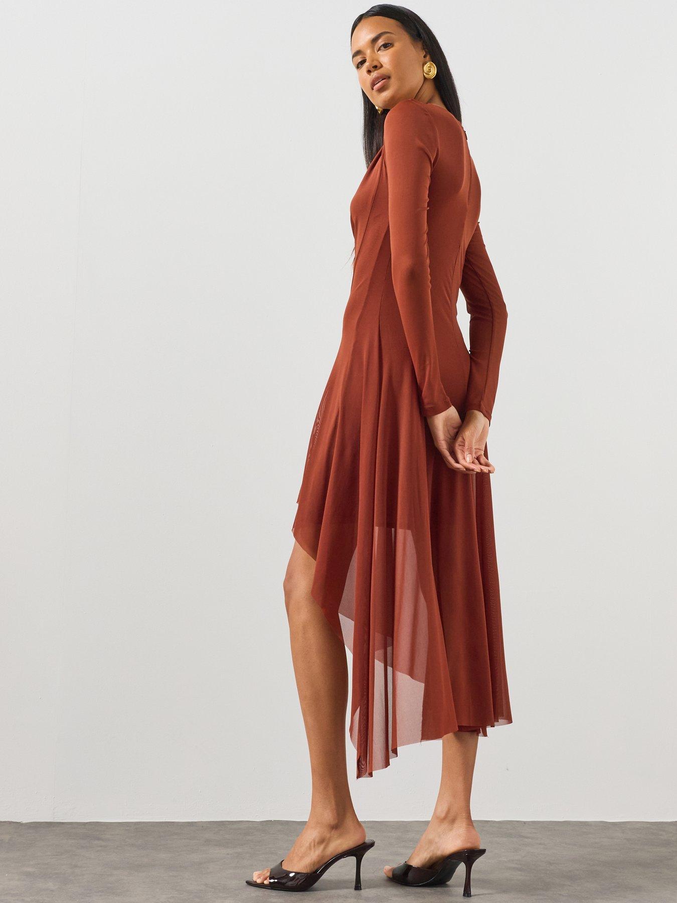 Image 2 of 5 of AllSaints Loria Dress - Brown