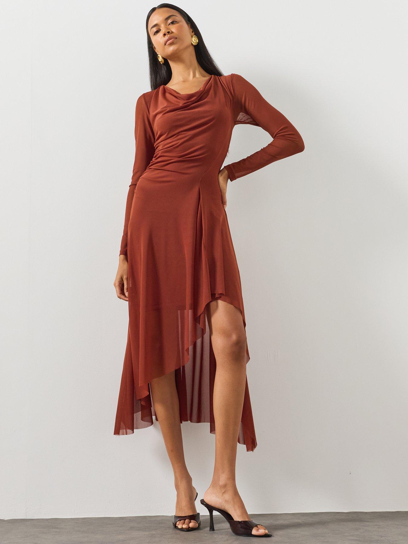 Image 5 of 5 of AllSaints Loria Dress - Brown