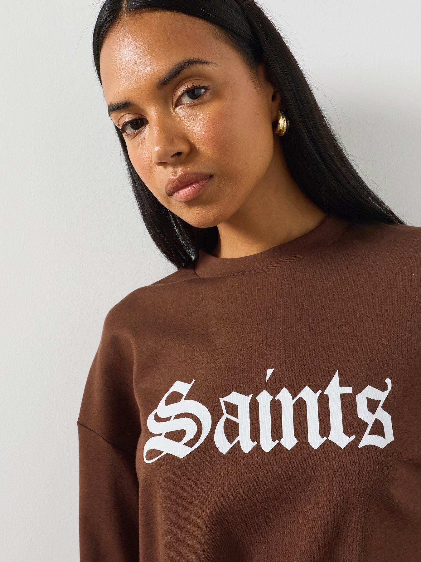 Image 4 of 6 of AllSaints Graphic Oversized Shirts - Brown