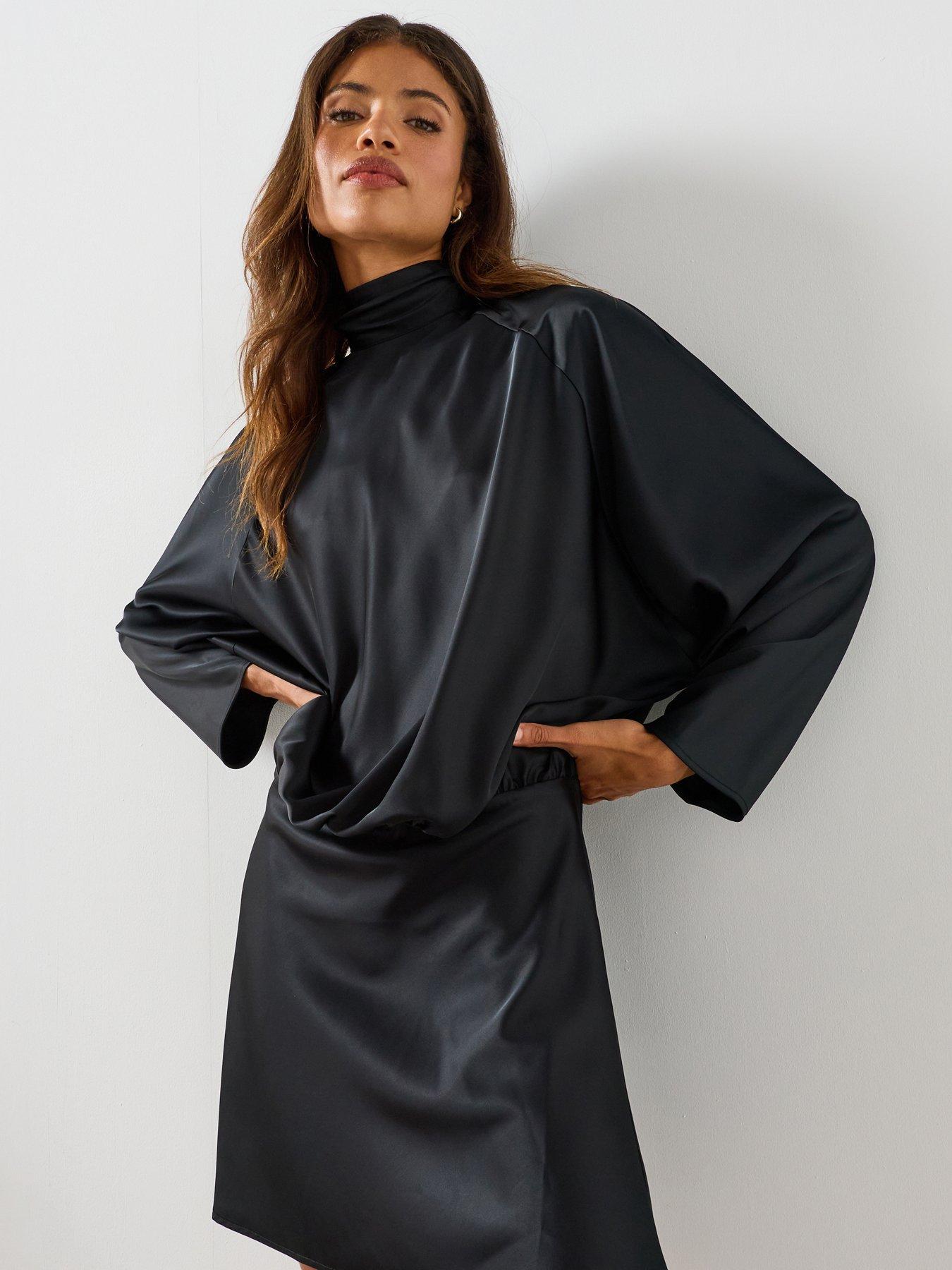Image 3 of 5 of Mango Satin Dress With Bow