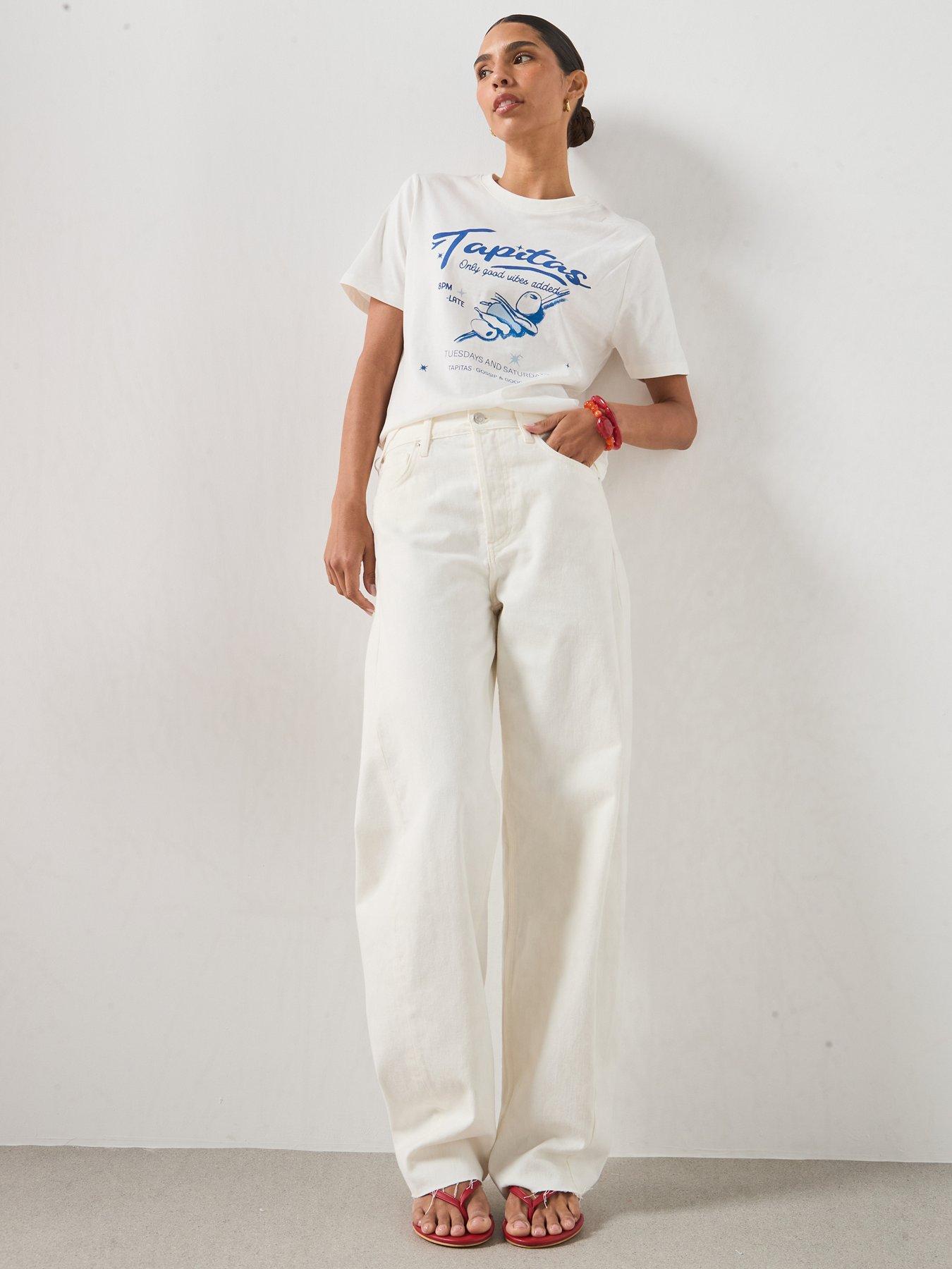 Image 5 of 6 of Mango Mid-Rise Balloon Jeans - White