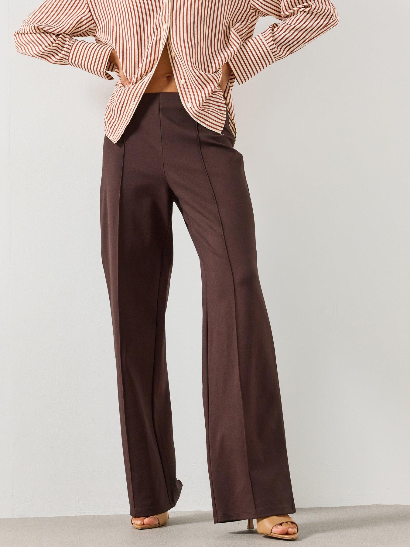 Mango Straight Seam Leggings - Brown
