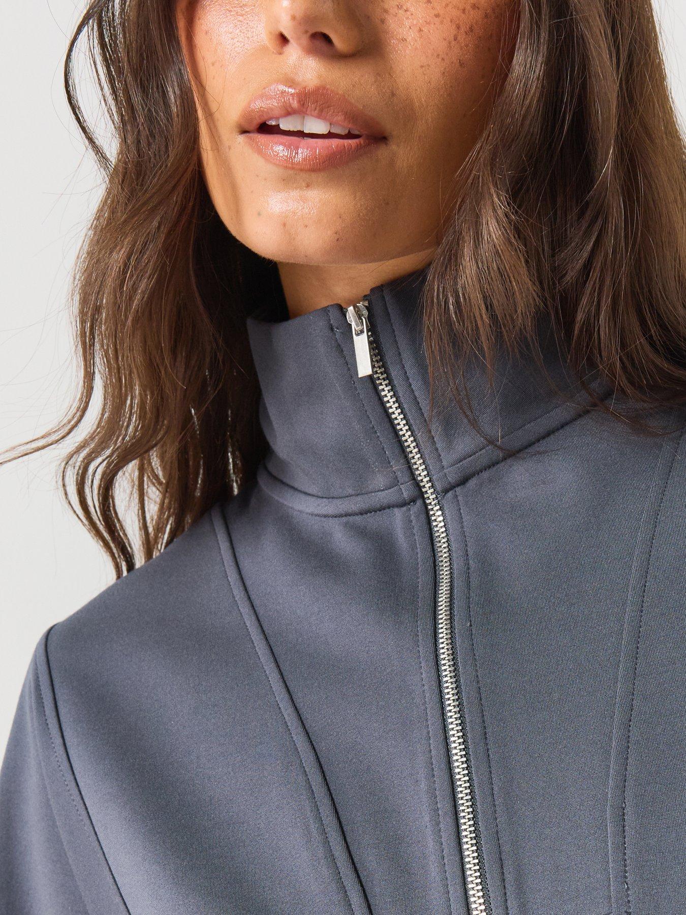 Image 6 of 6 of Mango Turtleneck Sweatshirt With Zip Co Ord - Blue