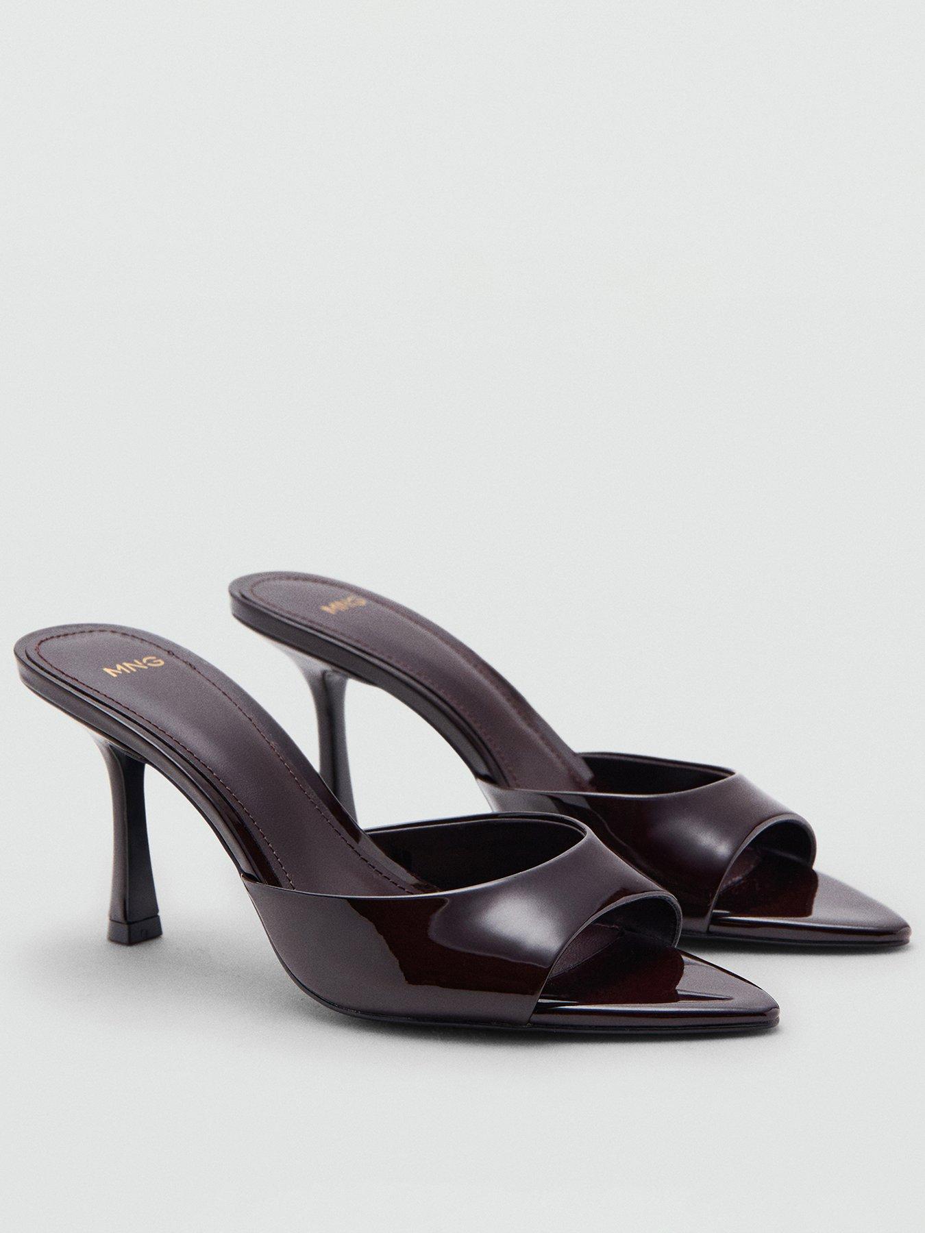 Mango Patent Leather High Heel Sandals - Red