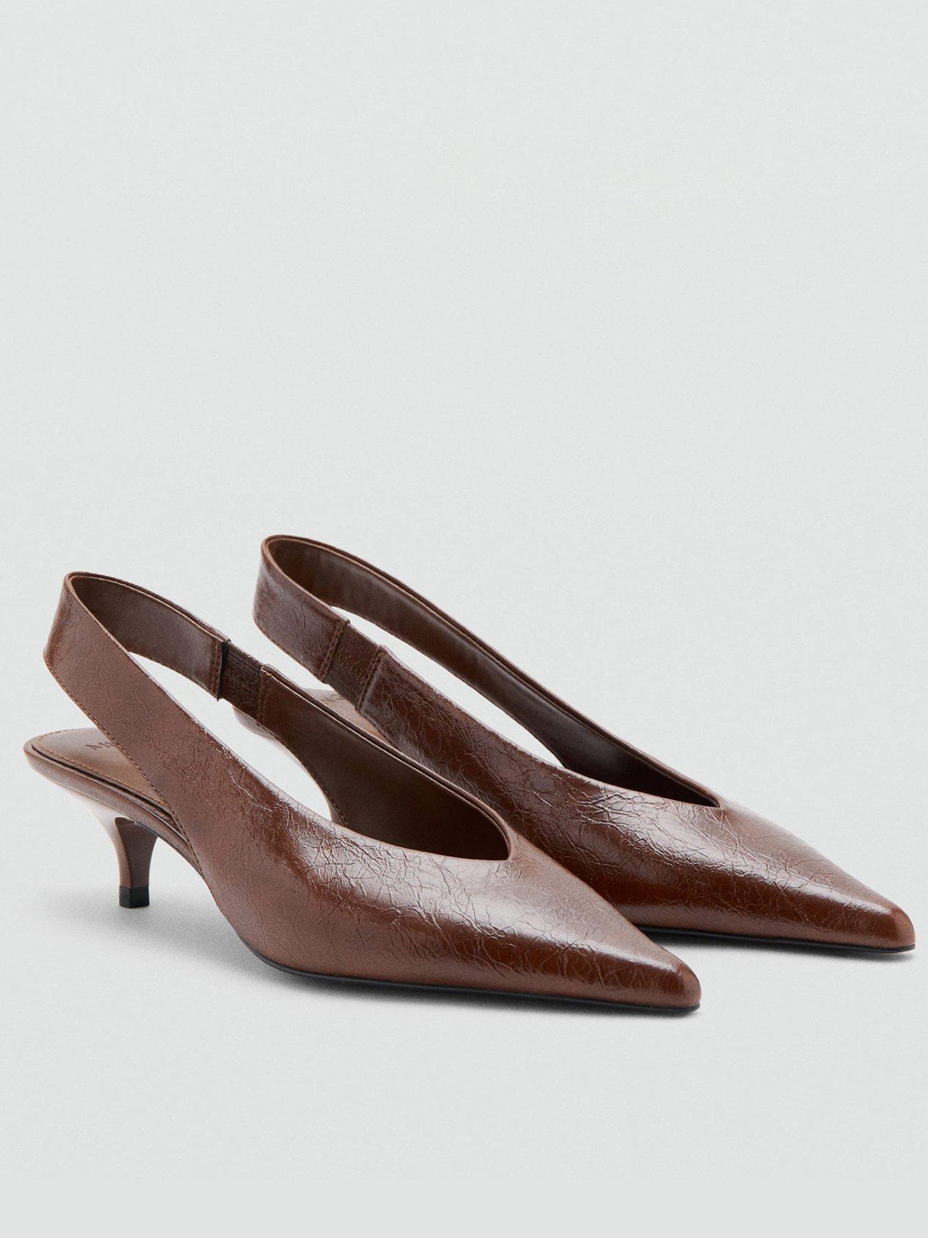 Image 1 of 3 of Mango Kitten Heel Pointed Toe Shoe
